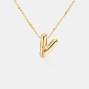 Gold-Plated Bubble Initial Necklace