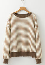 Load image into Gallery viewer, Striped Round Neck Long Sleeve Sweatshirt
