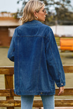 Load image into Gallery viewer, Buttoned Collared Neck Denim Jacket with Pockets
