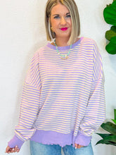 Load image into Gallery viewer, Striped Round Neck Long Sleeve Sweatshirt
