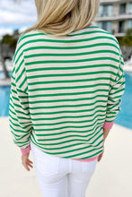 Load image into Gallery viewer, Striped Lucky Clover Long Sleeve Sweatshirt
