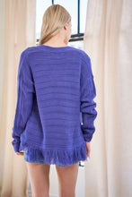 Load image into Gallery viewer, Davi &amp; Dani Fringe V-Neck Button Up Long Sleeve Cardigan
