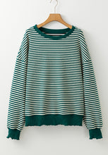 Load image into Gallery viewer, Striped Round Neck Long Sleeve Sweatshirt
