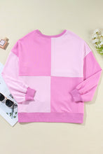 Load image into Gallery viewer, Color Block Half Button Long Sleeve Sweatshirt
