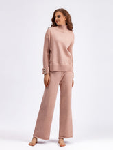 Load image into Gallery viewer, Basic Bae High- Low Turtleneck Long Sleeve Top and Pants Sweater Set
