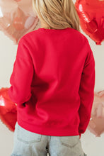 Load image into Gallery viewer, Valentine’s Day Sequin Bow Heart Round Neck Sweatshirt
