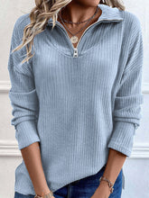 Load image into Gallery viewer, Full Size Quarter Zip Long Sleeve Top
