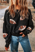 Load image into Gallery viewer, Sequin Football Patch Open Back Sweatshirt
