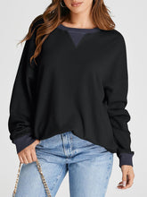 Load image into Gallery viewer, Waffle Knit Round Neck Long Sleeve T-Shirt
