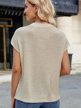 Load image into Gallery viewer, Exposed Seam Round Neck Short Sleeve Sweater
