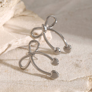 Stainless Steel Bow Earrings