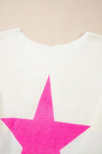 Load image into Gallery viewer, Star Contrast Round Neck Long Sleeve Knit Top
