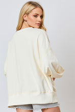 Load image into Gallery viewer, Pearl Bow Round Neck Dropped Shoulder Sweatshirt
