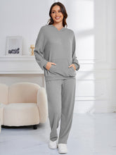 Load image into Gallery viewer, Dropped Shoulder Long Sleeve Hoodie and Pants Set
