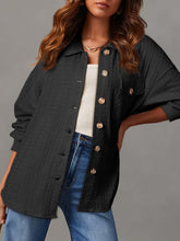 Load image into Gallery viewer, Textured Button Up Long Sleeve Shacket
