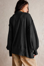 Load image into Gallery viewer, Exposed Seam Side Slit Long Sleeve Sweatshirt
