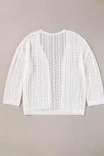 Load image into Gallery viewer, Openwork Open Front Dropped Shoulder Cardigan

