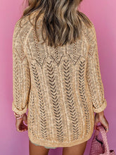 Load image into Gallery viewer, Openwork Open Front Long Sleeve Cardigan
