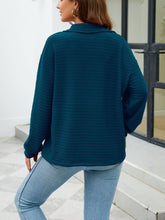 Load image into Gallery viewer, Textured Quarter Zip Long Sleeve Sweatshirt

