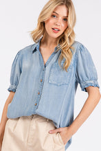 Load image into Gallery viewer, Mittoshop Collared Neck Puff Sleeve Shirt
