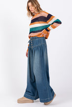 Load image into Gallery viewer, SAGE+FIG Smocked Waist Band Wide Leg Jeans
