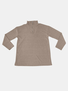 Full Size Quarter Zip Long Sleeve Top