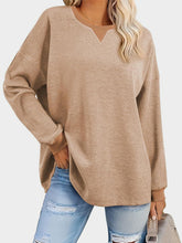 Load image into Gallery viewer, Waffle Knit Round Neck Long Sleeve T-Shirt
