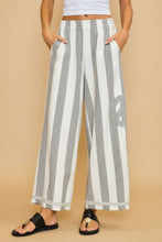 Load image into Gallery viewer, Umgee Peace Sign Patch Striped Wide Leg Pants
