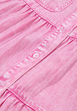 Load image into Gallery viewer, Collared Neck Button Down Mini Denim Dress
