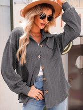Load image into Gallery viewer, Textured Button Up Long Sleeve Shacket
