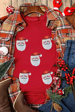 Load image into Gallery viewer, Sequin Santa Round Neck Short Sleeve T-Shirt
