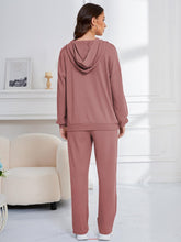 Load image into Gallery viewer, Dropped Shoulder Long Sleeve Hoodie and Pants Set
