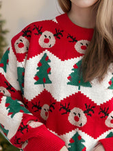 Load image into Gallery viewer, Christmas Element Round Neck Long Sleeve Sweater
