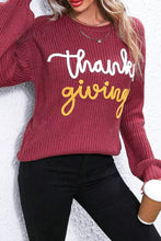 Load image into Gallery viewer, THANKSGIVING Round Neck Long Sleeve Sweater
