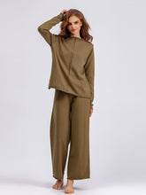 Load image into Gallery viewer, Basic Bae Rolled Round Neck Top and Pants Sweater Set
