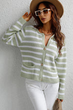 Load image into Gallery viewer, Striped Button Down Long Sleeve Cardigan
