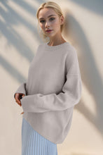 Load image into Gallery viewer, Basic Bae Round Neck Dropped Shoulder Sweater
