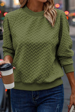 Load image into Gallery viewer, Texture Round Neck Long Sleeve Sweatshirt
