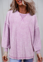 Load image into Gallery viewer, Exposed Seam Round Neck Long Sleeve Sweatshirt
