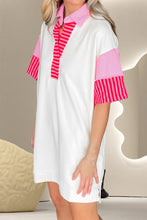 Load image into Gallery viewer, Color Block Johnny Collar Half Sleeve Dress
