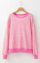 Load image into Gallery viewer, Striped Round Neck Long Sleeve Sweatshirt
