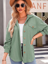 Load image into Gallery viewer, Textured Button Up Long Sleeve Shacket
