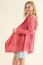 Load image into Gallery viewer, And The Why Full Size Thermal Hooded Open Front Cardigan with Pockets
