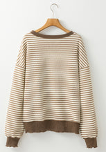 Load image into Gallery viewer, Striped Round Neck Long Sleeve Sweatshirt
