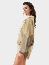 Load image into Gallery viewer, High-Low Exposed Seam Contrast Long Sleeve Sweatshirt
