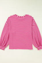 Load image into Gallery viewer, Striped Round Neck Long Sleeve Sweatshirt
