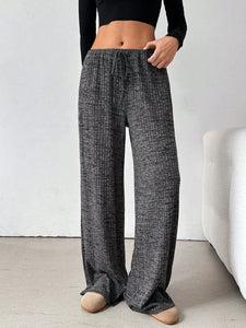 Tied Striped Wide Leg Pants