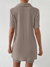 Load image into Gallery viewer, Johnny Collar Short Sleeve Top and Shorts Set
