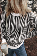 Load image into Gallery viewer, Striped Round Neck Long Sleeve Sweater
