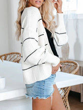 Load image into Gallery viewer, Striped Open Front Long Sleeve Cardigan
